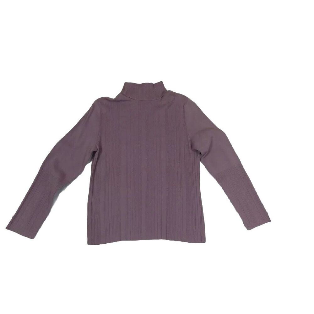 J. Jill Turtleneck Sweater Sz Med Lt Purple 100% Cotton Ribbed Knit Long Sleeve
